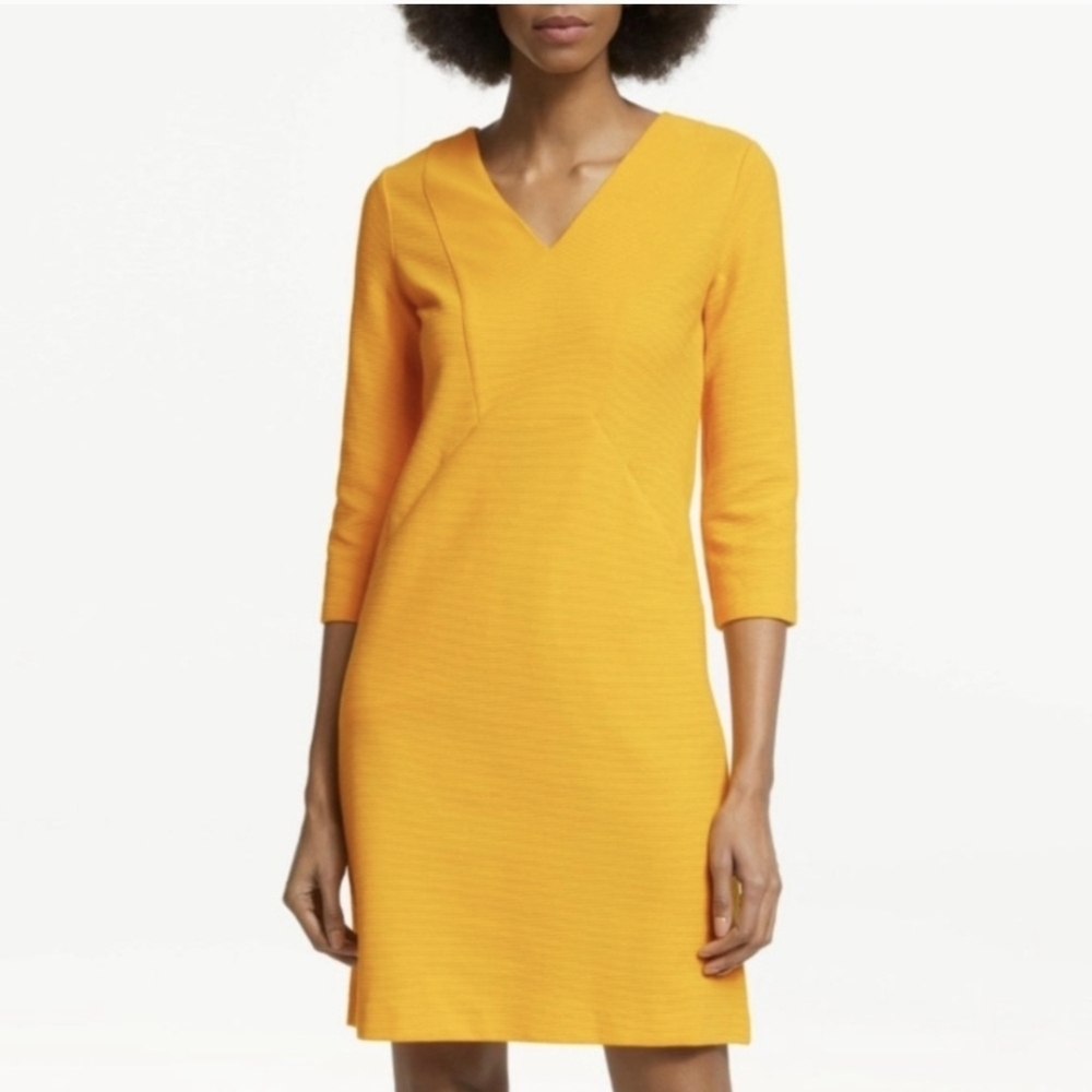 Boden NWT Bronte Ottoman Yellow Ribbed Knit Pockets‎ Dress Women's 8L